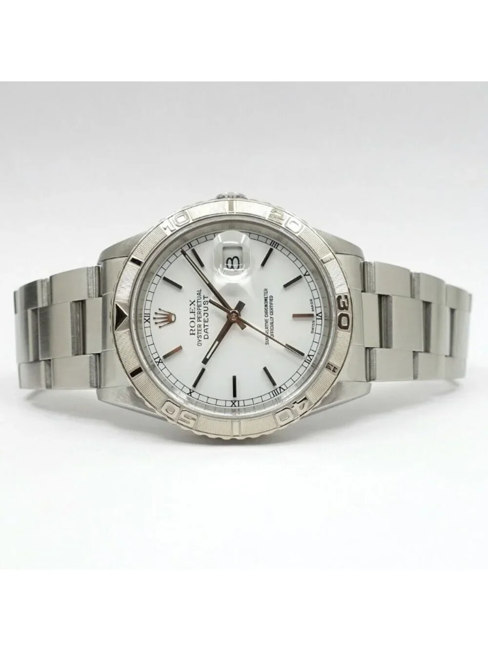Rolex Datejust Thunderbird 36 SS 18k White Gold Dial Automatic Winding Watch